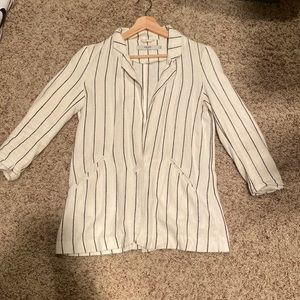 Size 34 vero mods denim crème and black/navy striped linen blazer